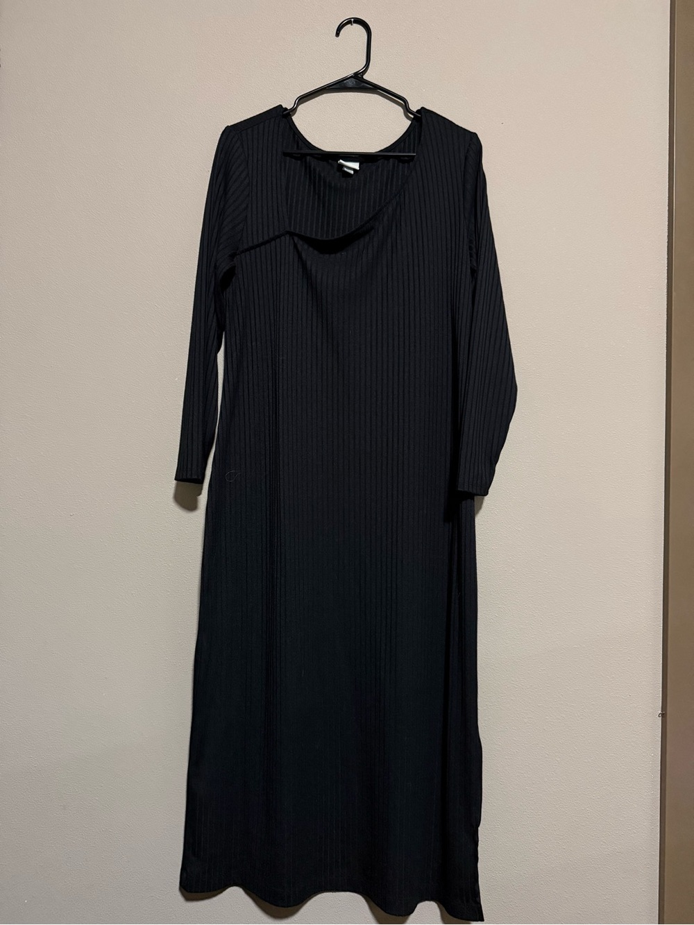 a new day Black Long Sleeve Ribbed Maxi Dress
